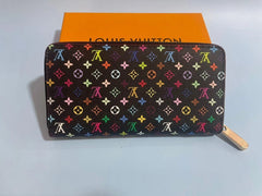 Louis Vuitton Monogram Multicolor Takashi Murakami Zippy Long Wallet Black