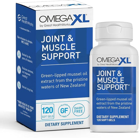 OmegaXL Joint Support Supplement, for Relief - Natural Muscle Support, 100% Drug-Free, 60, 120, 300 Count